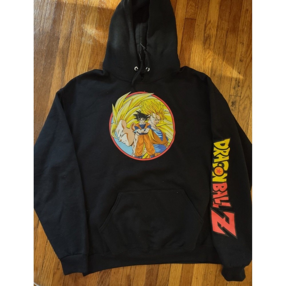 Dragon Ball Z Black Super Saiyan Goku Large Pullover Hoodie Sweatshirt DBZ